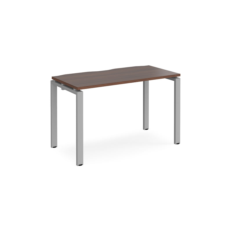 Adapt single desk scallop 600mm depth - Walnut