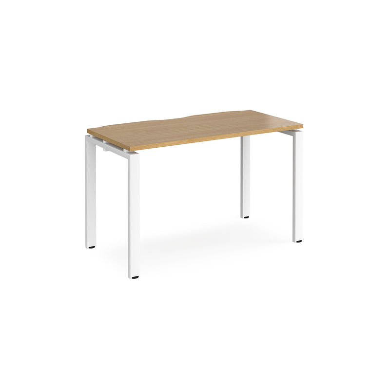 Adapt single desk scallop 600mm depth - Oak