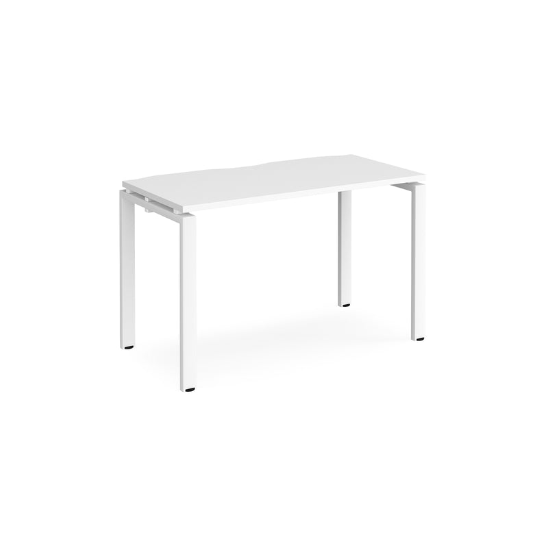 Adapt single desk scallop 600mm depth - White