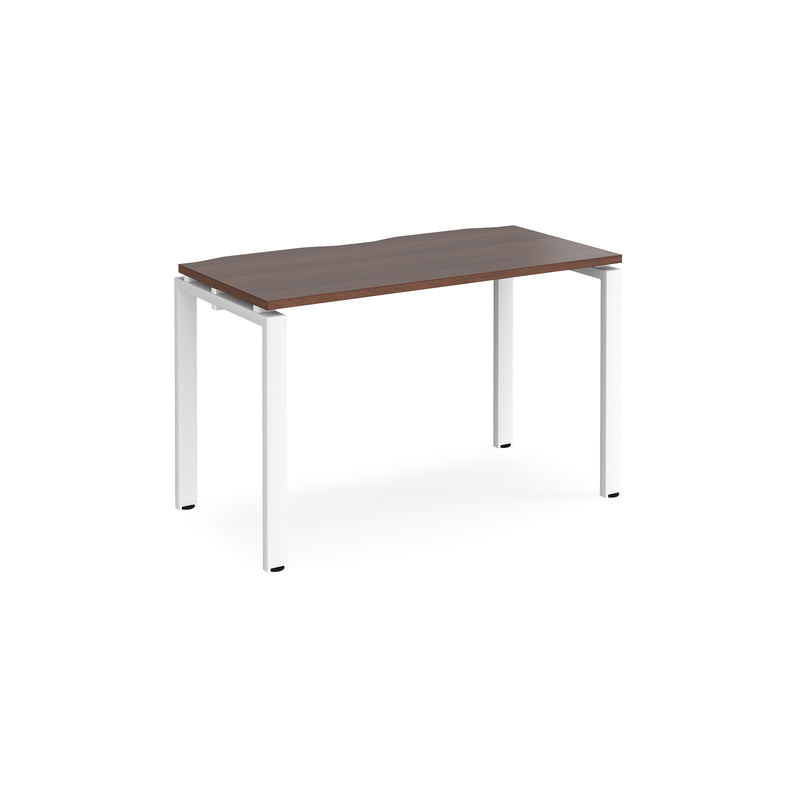 Adapt single desk scallop 600mm depth - Walnut