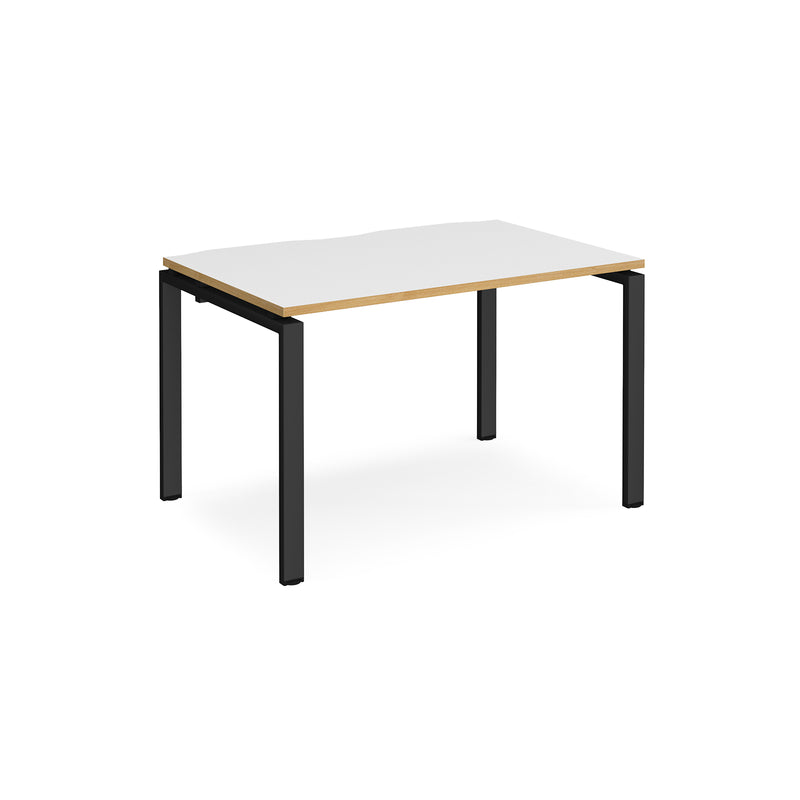 Adapt single desk 800mm depth - White/Oak