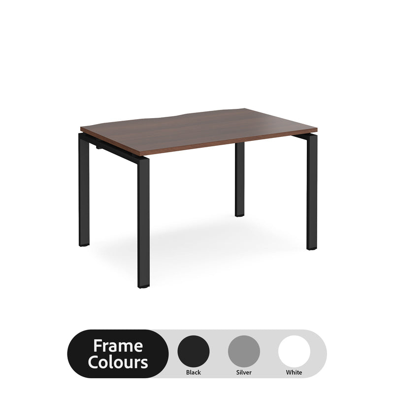 Adapt single desk 800mm depth - Walnut