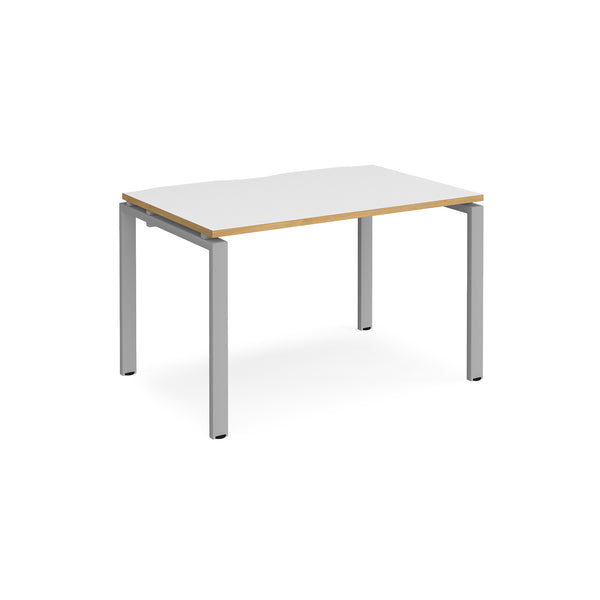 Adapt single desk 800mm depth - White/Oak