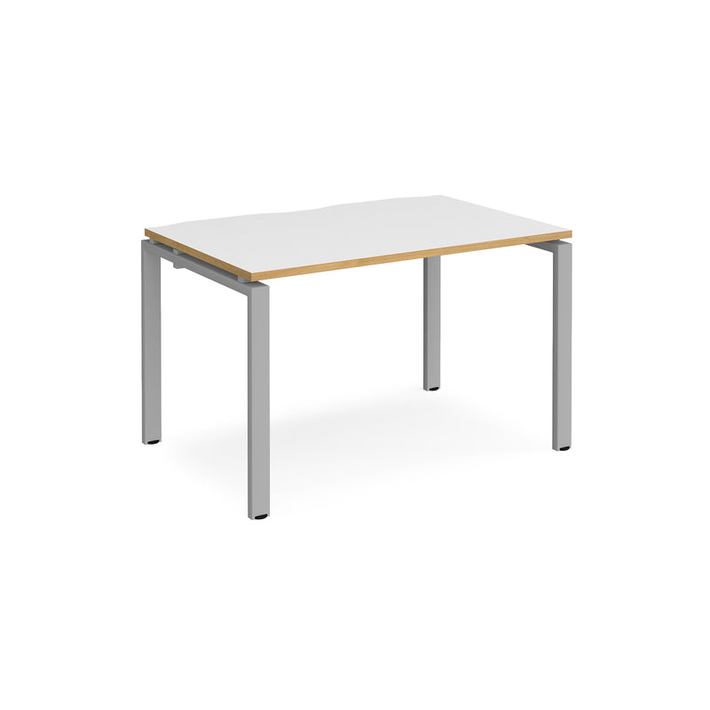 Adapt single desk 800mm depth - White/Oak