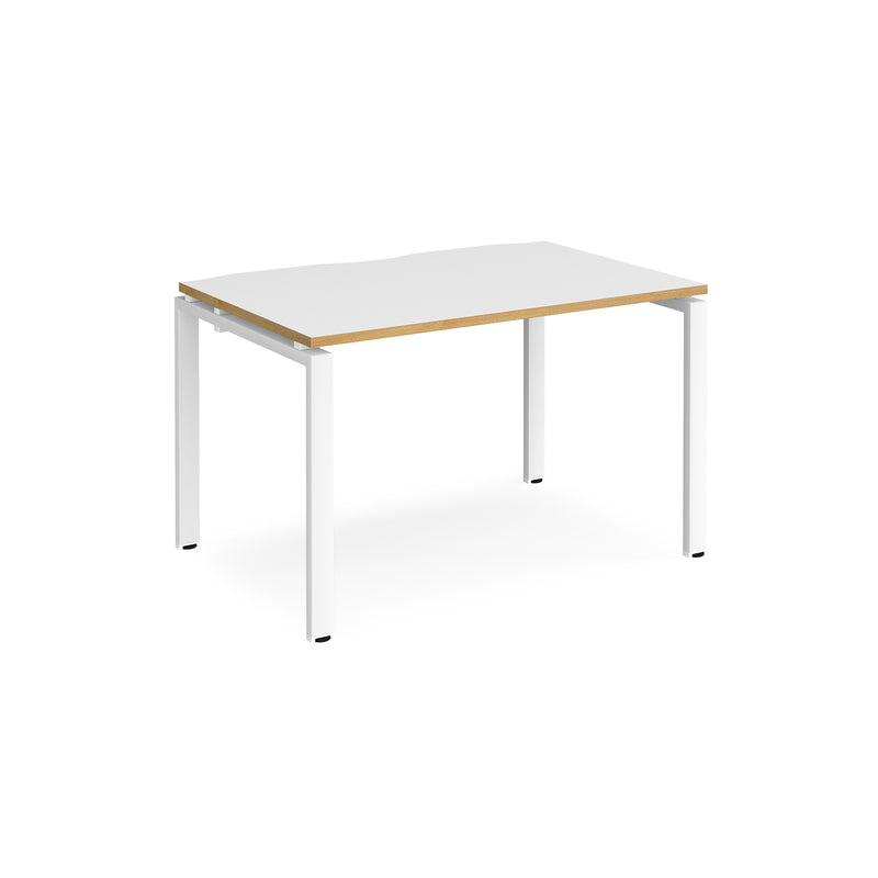 Adapt single desk 800mm depth - White/Oak