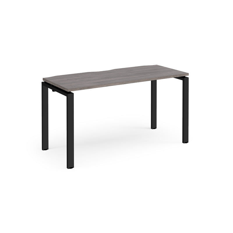 Adapt single desk scallop 600mm depth - Grey Oak