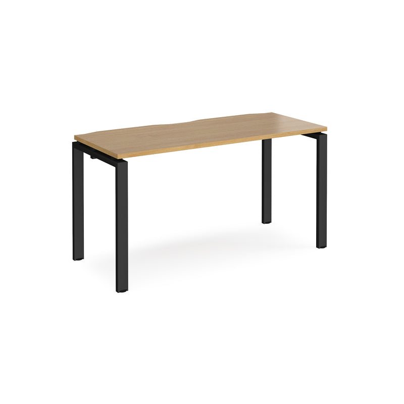 Adapt single desk scallop 600mm depth - Oak