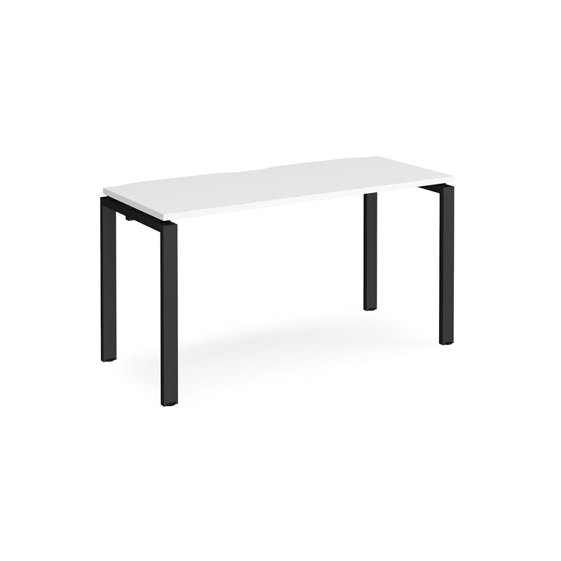 Adapt single desk scallop 600mm depth - White