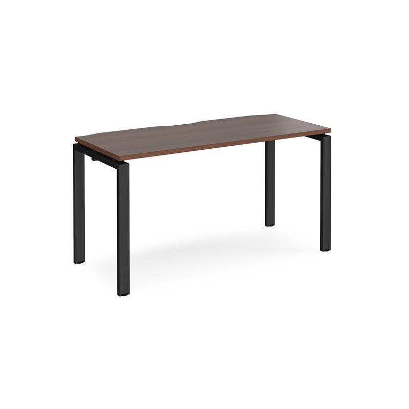 Adapt single desk scallop 600mm depth - Walnut