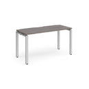 Adapt single desk scallop 600mm depth - Grey Oak