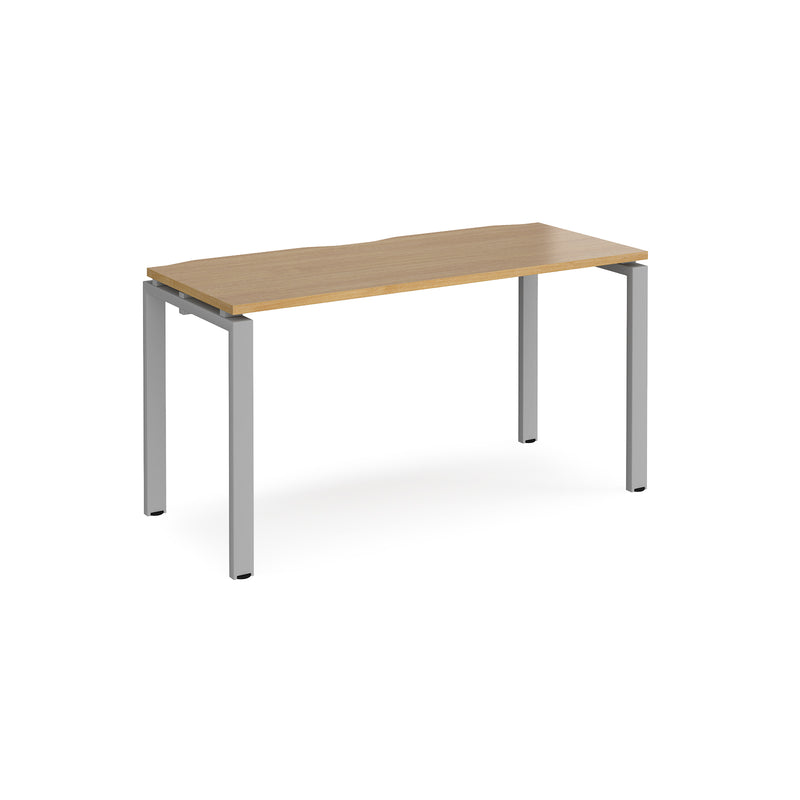 Adapt single desk scallop 600mm depth - Oak