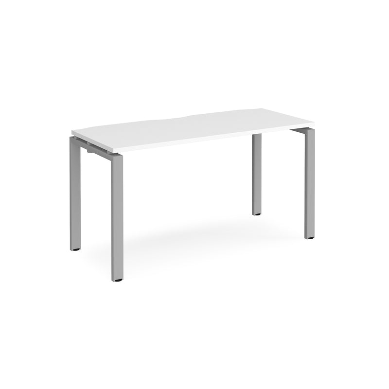 Adapt single desk scallop 600mm depth - White