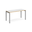 Adapt single desk scallop 600mm depth - White/Oak