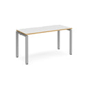 Adapt single desk scallop 600mm depth - White/Oak
