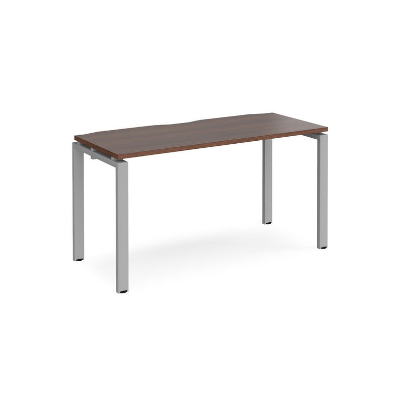 Adapt single desk scallop 600mm depth - Walnut