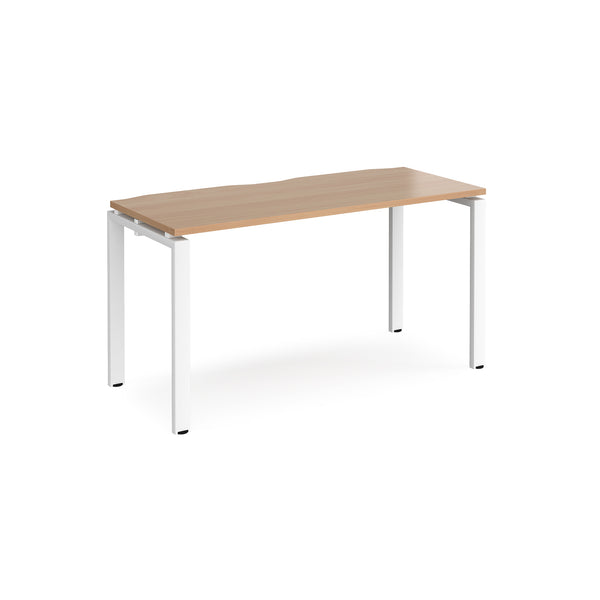 Adapt single desk scallop 600mm depth - Beech