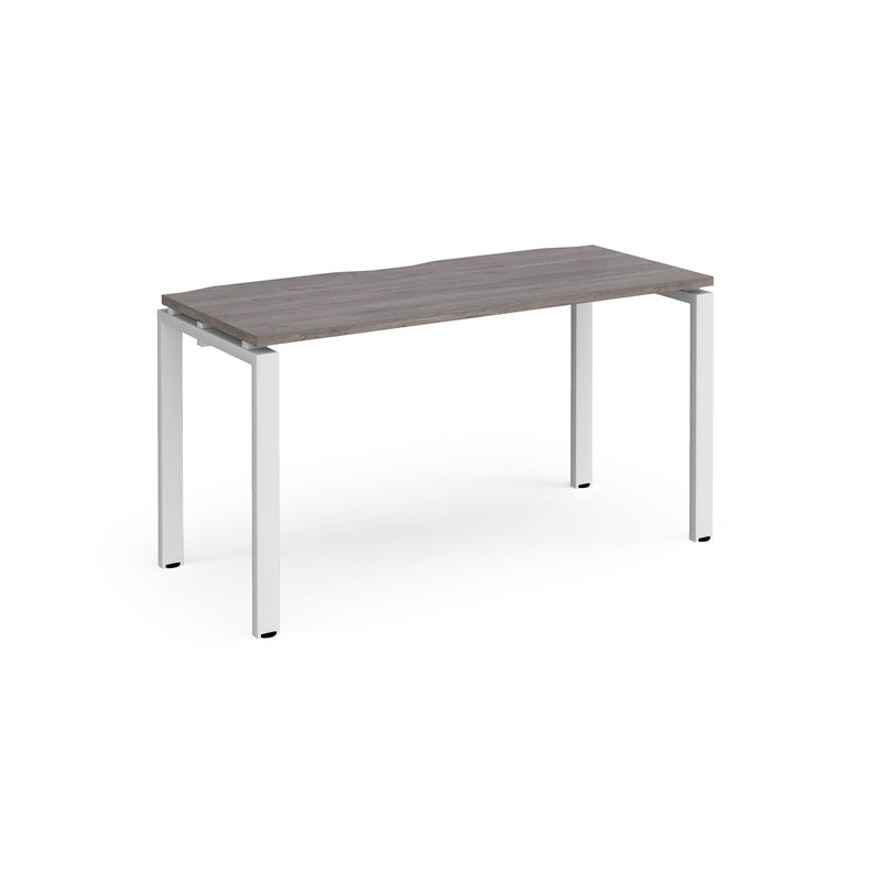 Adapt single desk scallop 600mm depth - Grey Oak