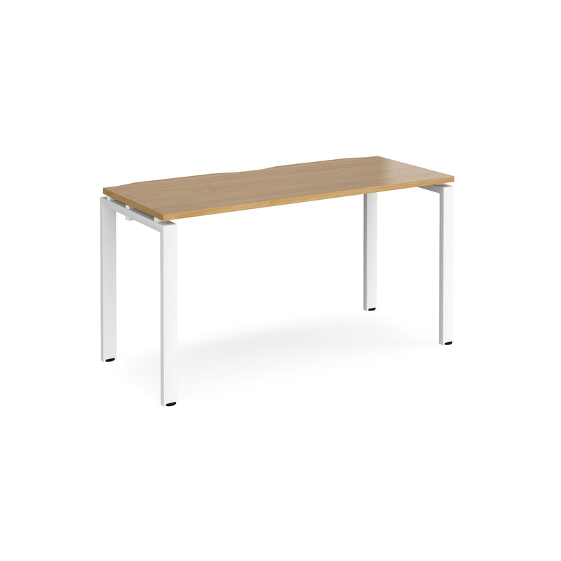 Adapt single desk scallop 600mm depth - Oak