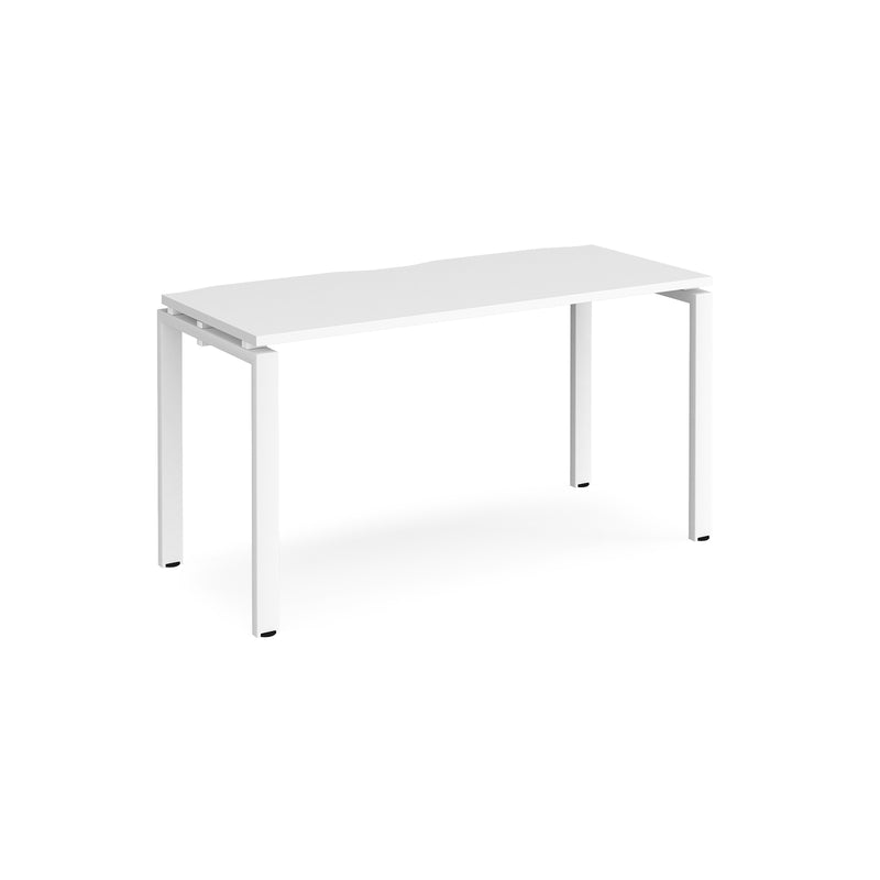 Adapt single desk scallop 600mm depth - White