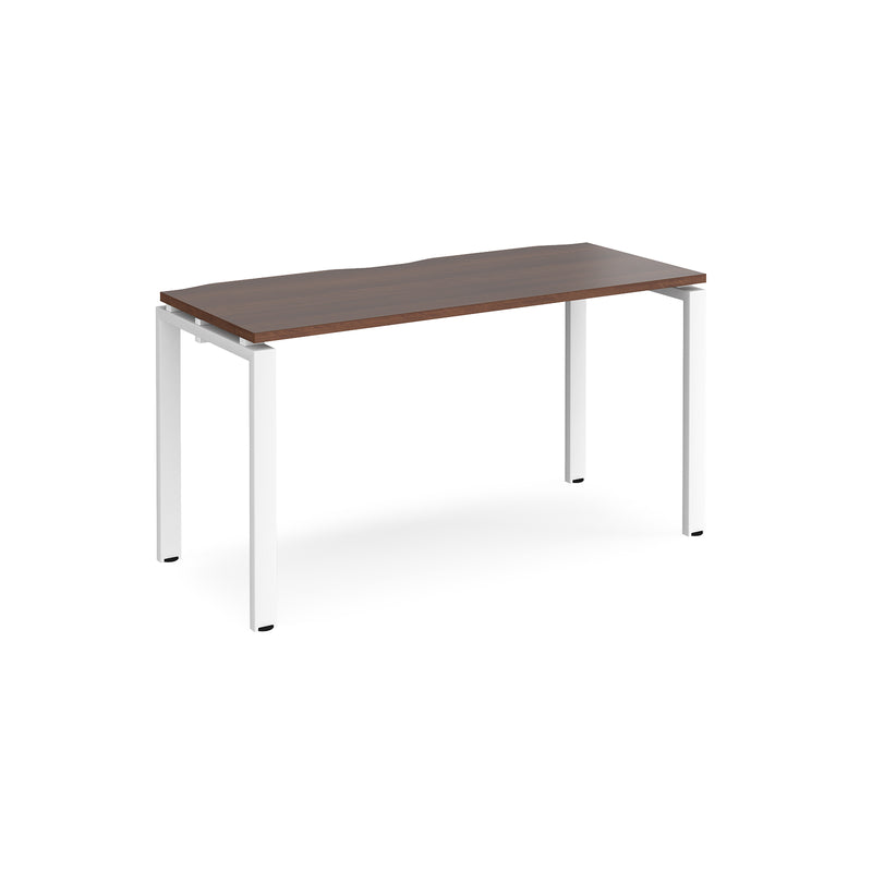 Adapt single desk scallop 600mm depth - Walnut