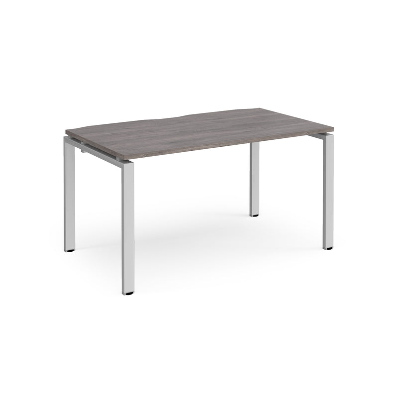 Adapt single desk 800mm depth - Grey Oak