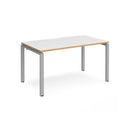 Adapt single desk 800mm depth - White/Oak
