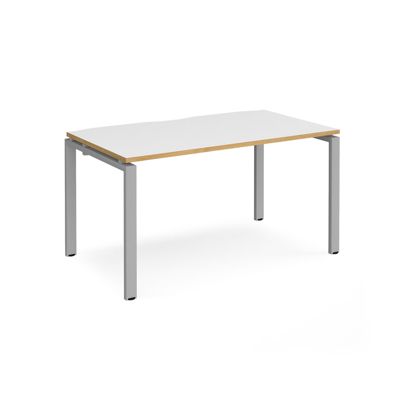 Adapt single desk 800mm depth - White/Oak