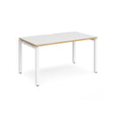 Adapt single desk 800mm depth - White/Oak