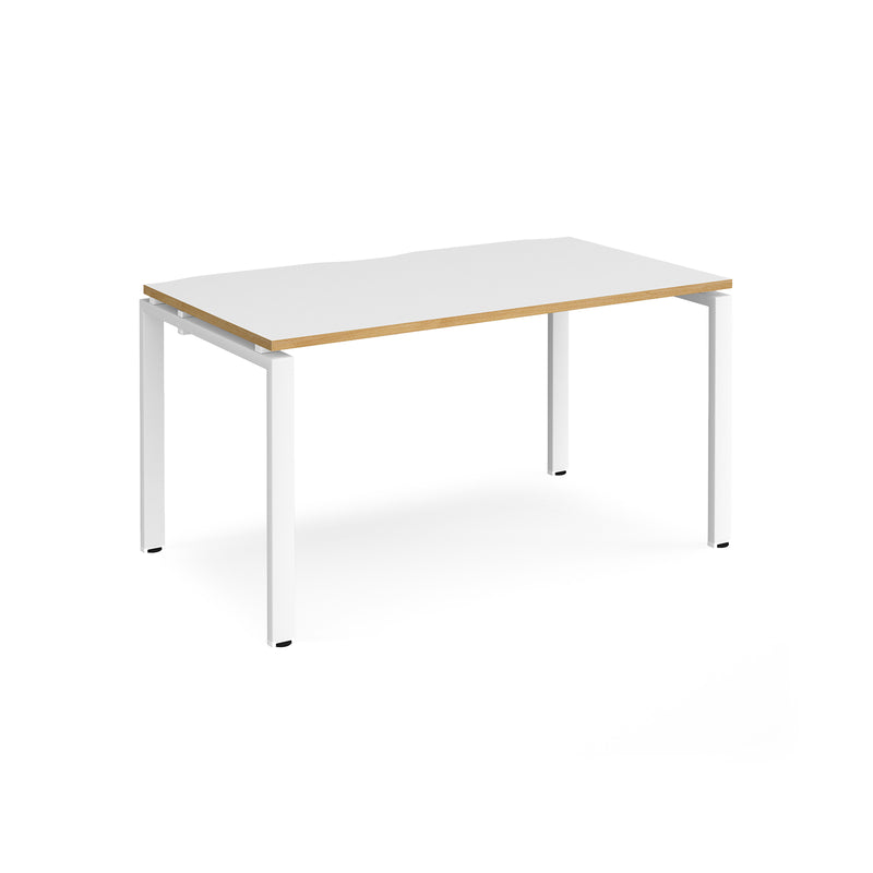 Adapt single desk 800mm depth - White/Oak