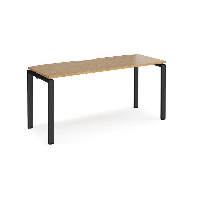 Adapt single desk scallop 600mm depth - Oak