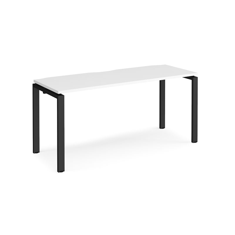 Adapt single desk scallop 600mm depth - White