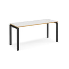 Adapt single desk scallop 600mm depth - White/Oak