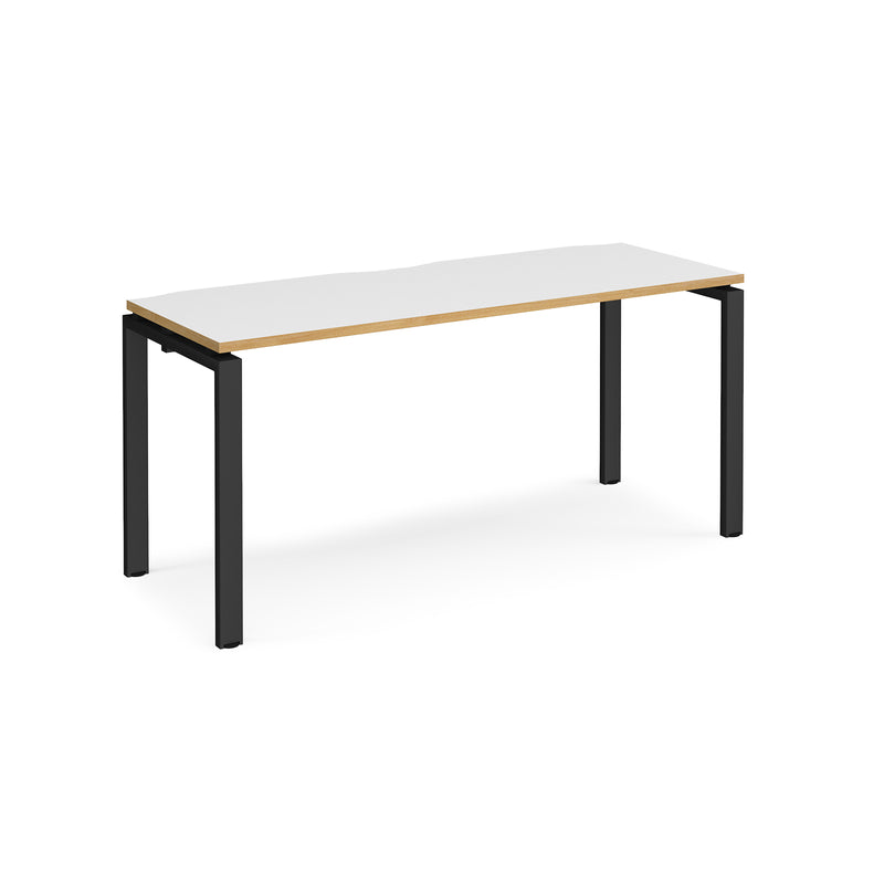 Adapt single desk scallop - White/Oak