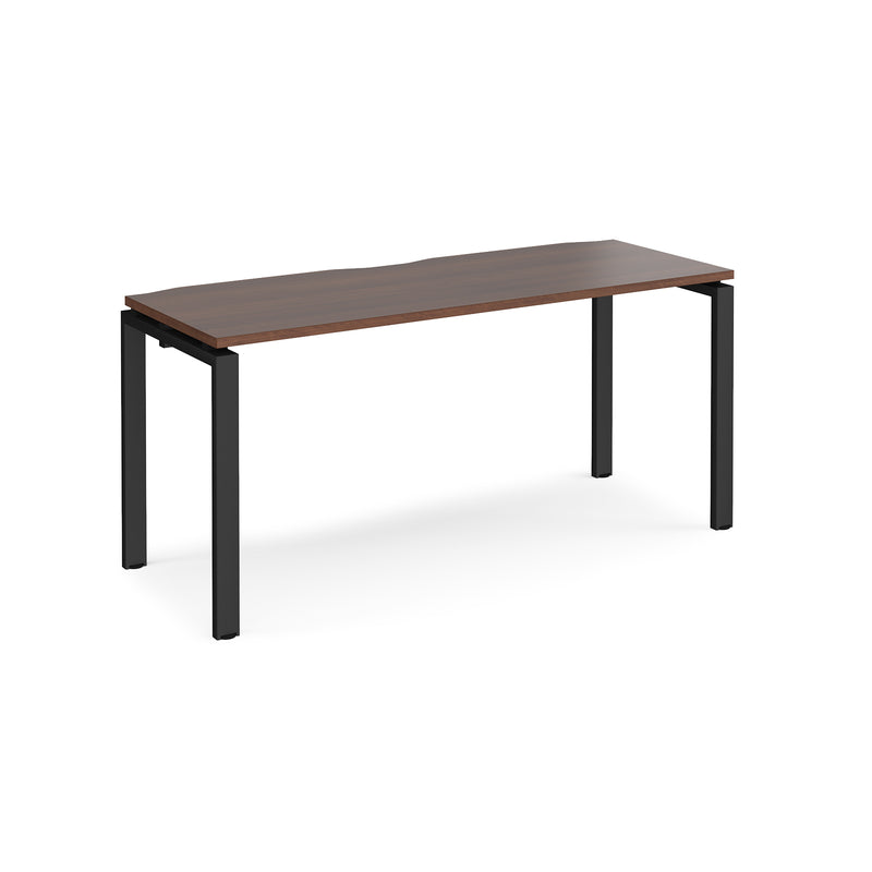 Adapt single desk scallop 600mm depth - Walnut