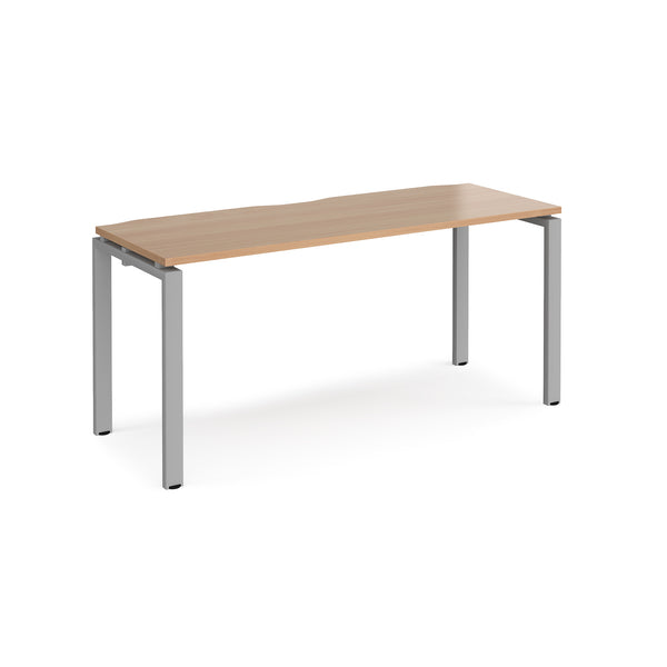 Adapt single desk scallop 600mm depth - Beech