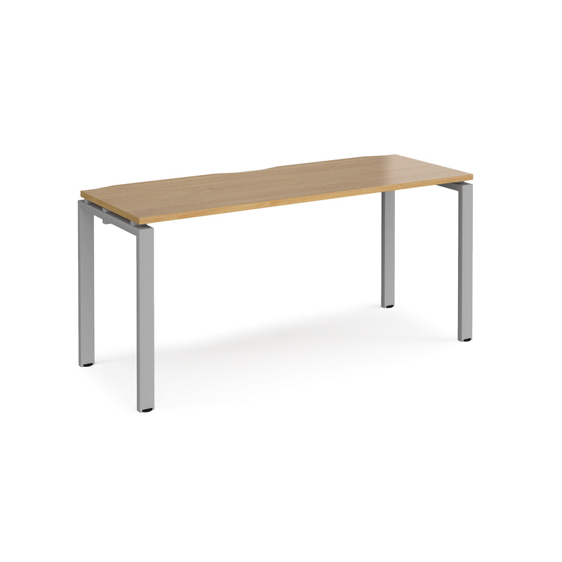 Adapt single desk scallop 600mm depth - Oak