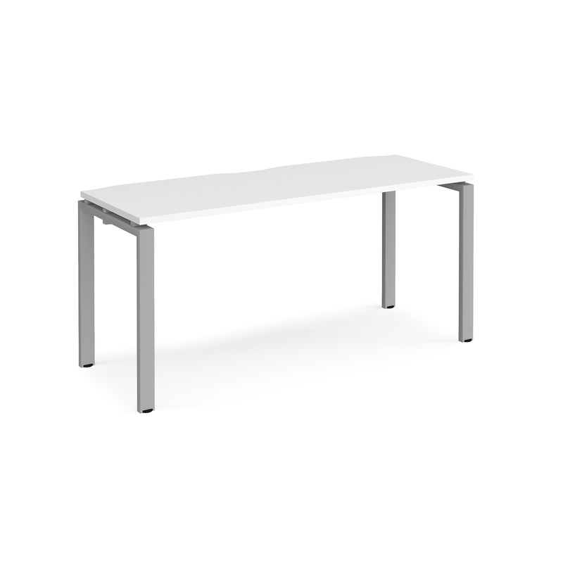 Adapt single desk scallop 600mm depth - White