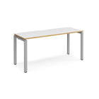 Adapt single desk scallop 600mm depth - White/Oak