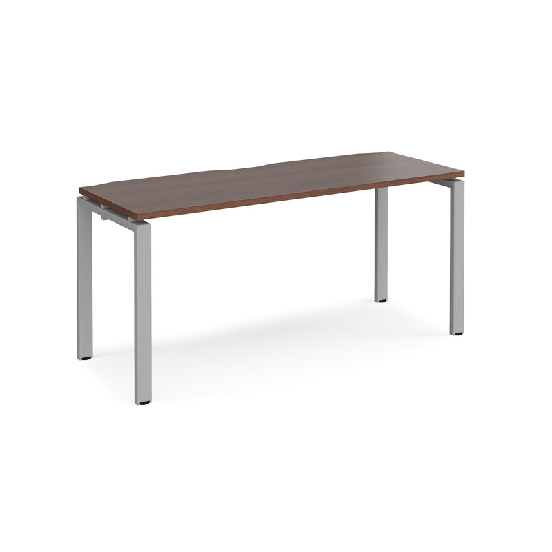 Adapt single desk scallop 600mm depth - Walnut