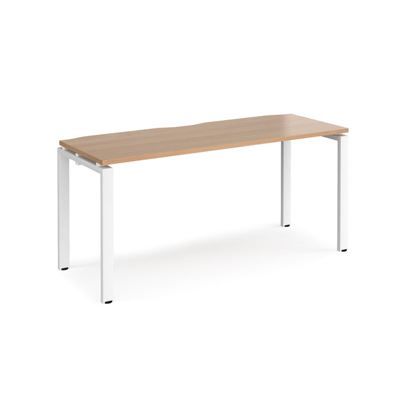 Adapt single desk scallop 600mm depth - Beech