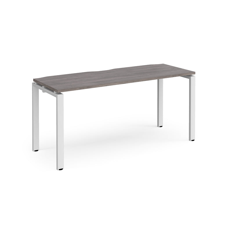 Adapt single desk scallop 600mm depth - Grey Oak