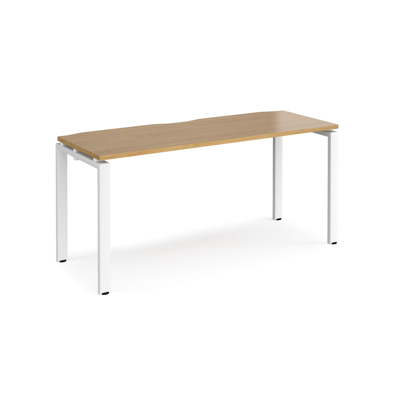 Adapt single desk scallop 600mm depth - Oak