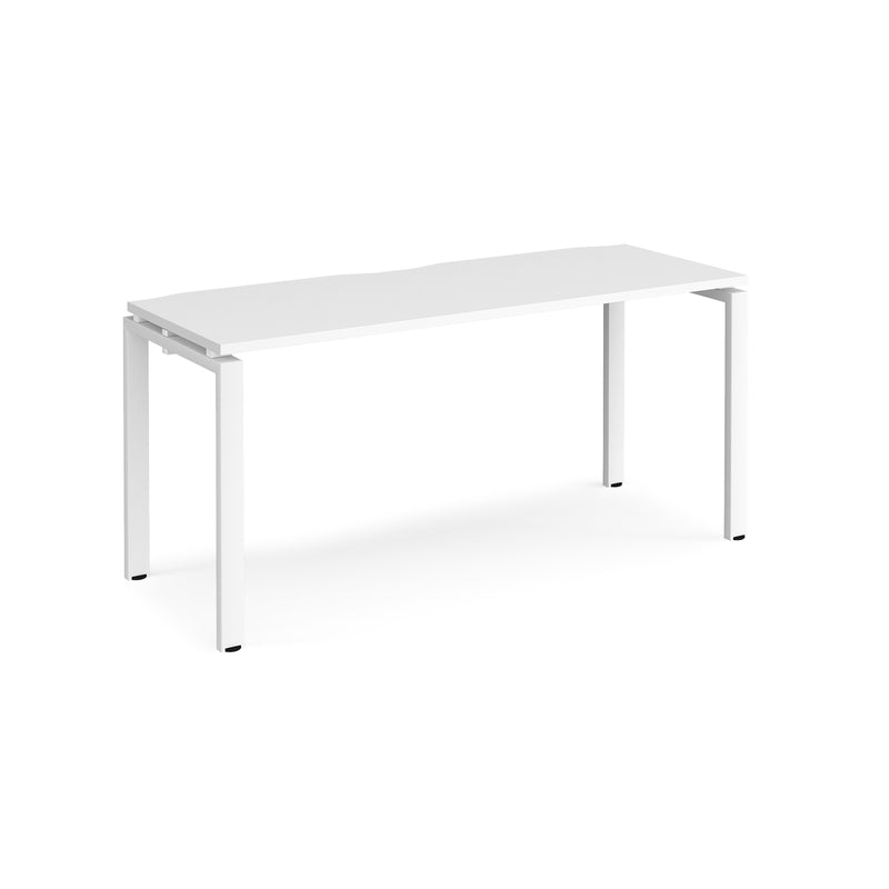 Adapt single desk scallop 600mm depth - White