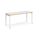 Adapt single desk scallop 600mm depth - White/Oak