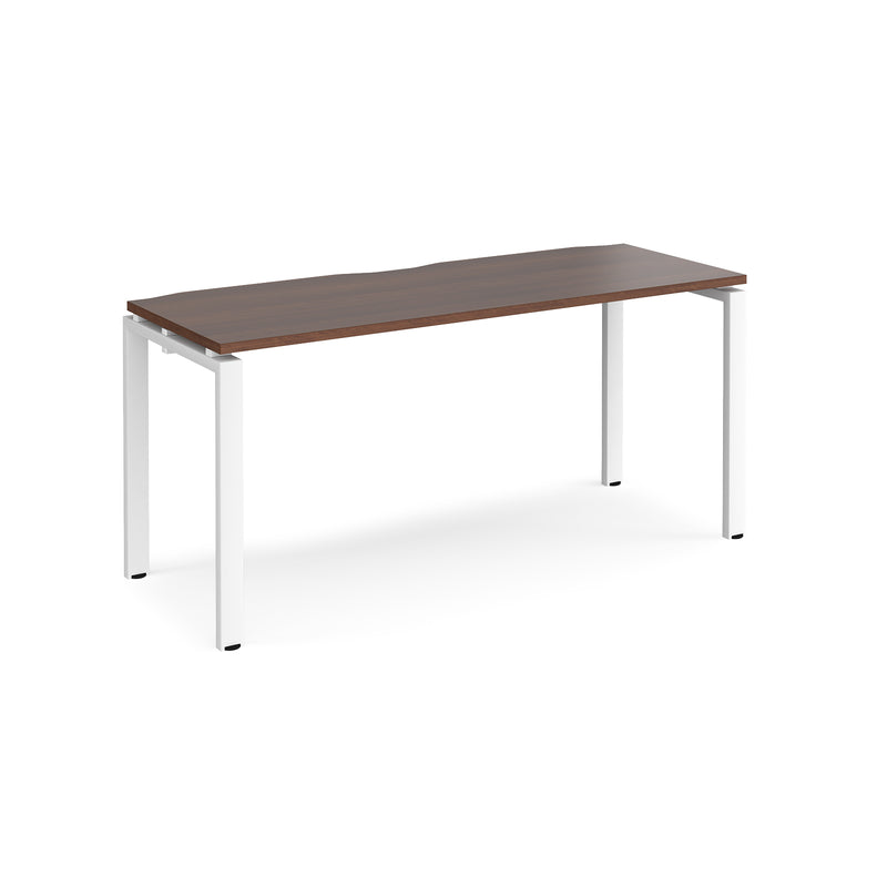 Adapt single desk scallop 600mm depth - Walnut