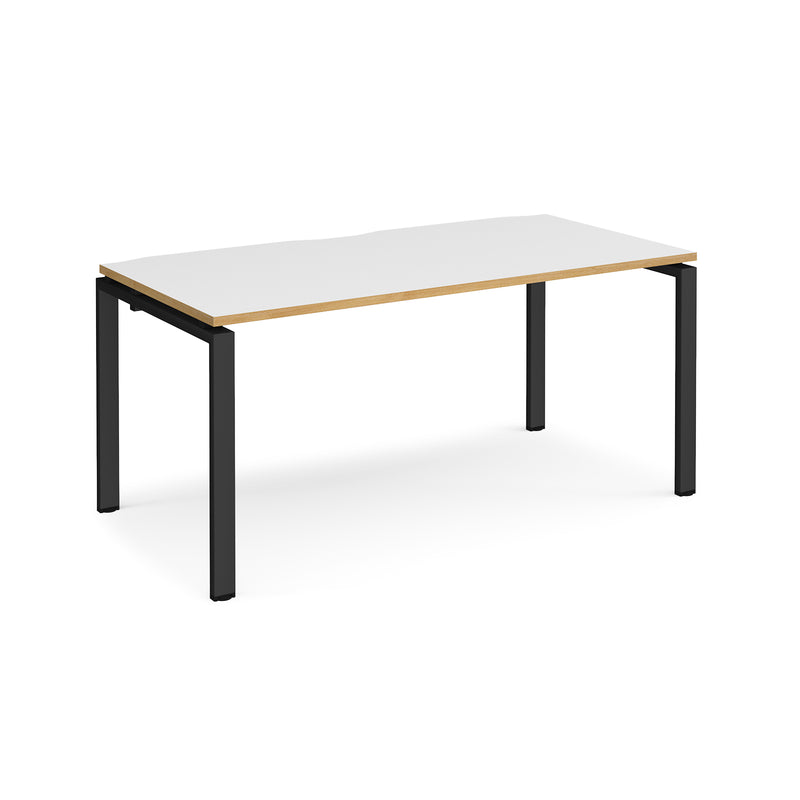 Adapt single desk 800mm depth - White/Oak