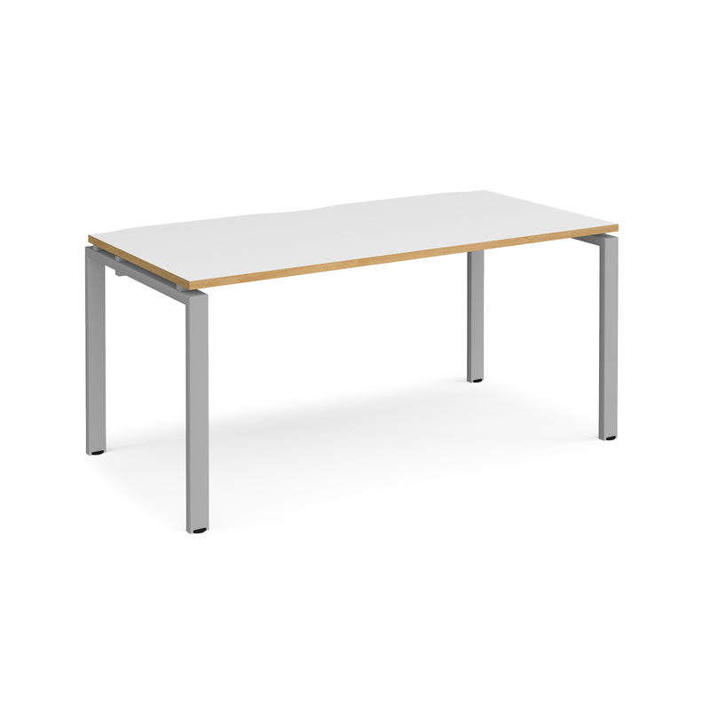 Adapt single desk 800mm depth - White/Oak