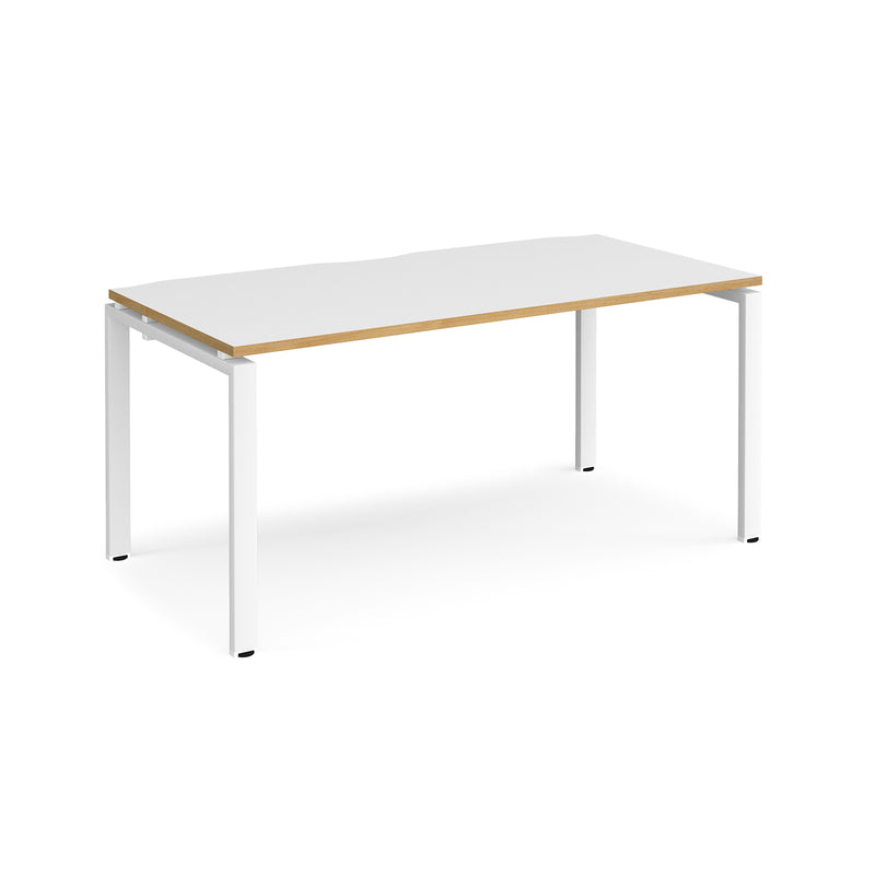 Adapt single desk 800mm depth - White/Oak