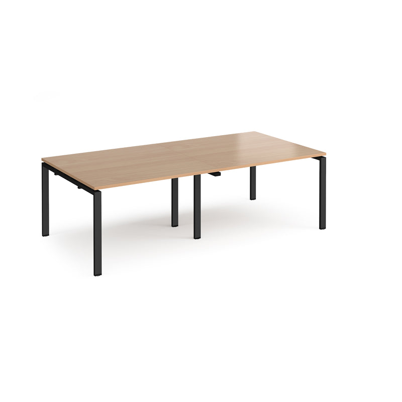 Adapt rectangular boardroom table, available in 2400 x 1200 or 3200 x 1600 - black frame