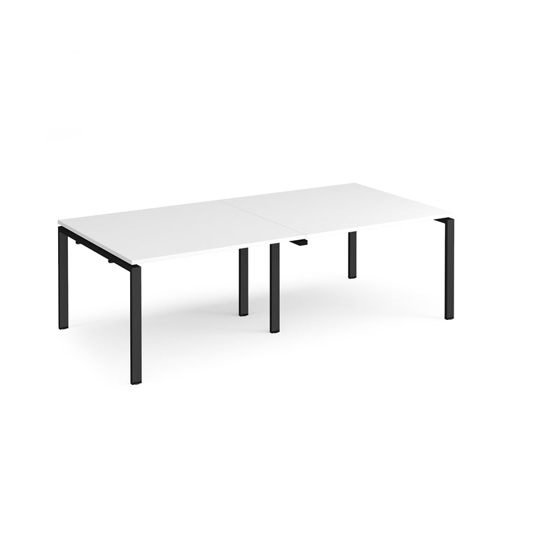 Adapt rectangular boardroom table, available in 2400 x 1200 or 3200 x 1600 - black frame